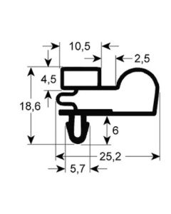 Garnitura frigo profil 9010, dimensiuni luate din centrul santului 655 x 1580 mm - 902848