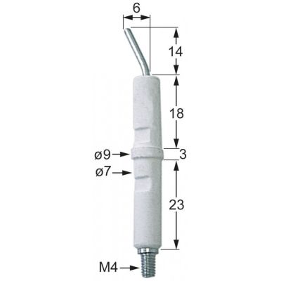Electrod de aprindere ø 7 x 45 mm - 100706
