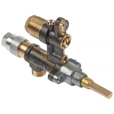 Robinet de gaz MADEC, cu duza pe iesire, intrare M12x1 (teava ø 8 mm), ax 6x4.6 mm - 101374