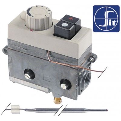 Valva de gaz termostatica SIT 710 Minisit, 40-110 °C, intrare gaz ½ ", iesire gaz 3/8", SIT - 0.710.819, 0710819 - 101689