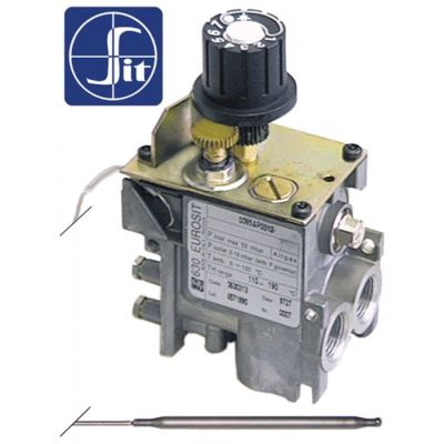 Valva de gaz termostatica 630 Eurosit, temp. 100-340 °C, racorduri gaz 3/8", bulb ø 4 x 72 mm, SIT 0.630.331 - 101700