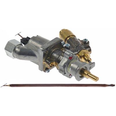 Robinet de gaz termostatic SABAF, max 300 °C, montare cu clema pe rampa, bulb ø 4 x 140 mm, capilar 1200 mm - 101819