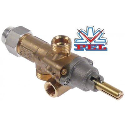 Robinet de gaz PEL21S, ax ø 8x6,5x22 mm, racord termocupla M8 - 101884