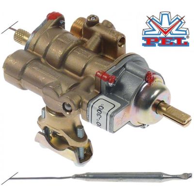 Robinet de gaz termostatic PEL 25ST, temperatura maxima 300°C, fixare cu colier pe teava - 101901