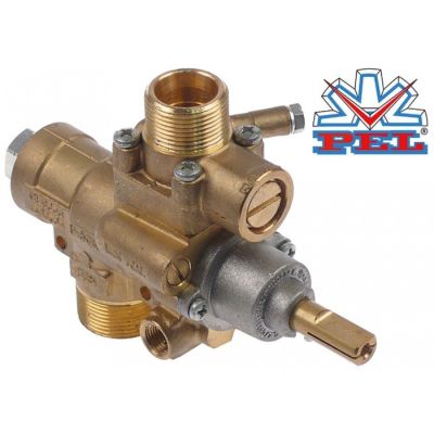 Robinet de gaz PEL23S/V, ax ø 10 x 8 mm, racord termocupla M10x1 - 101953