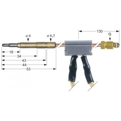 Termocupla intrerupta L 600 mm, M9x1, cu fire - 102247
