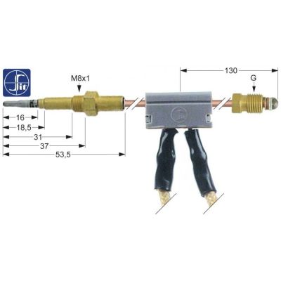 Termocupla intrerupta L 1000 mm, racord M9x1 - 102259