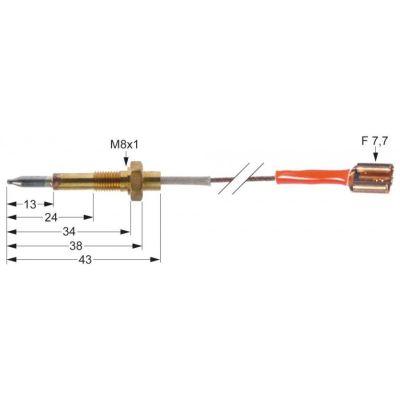 Termocuplu L 450mm, M6x0,75, cu fir - 102275