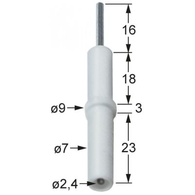 Electrod de aprindere ø 7/9 mm, conectare ø 2,4 mm - 102330
