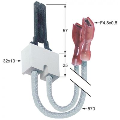 Electrod / bujie incandescenta de aprindere cu cabluri 570 mm, Honeywell Q3271N1005B, 271W - 102354