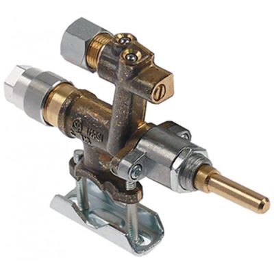 Robinet de gaz MADEC, gaz natural, ax ø 6 x 4.6 mm, filet termocupla M8x1 - 103205