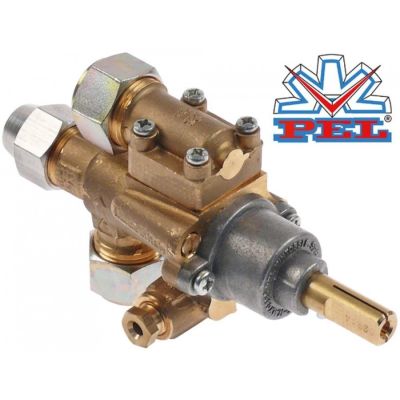 Robinet de gaz PEL type 22S/O, ax ø 10x8 mm, racord termocupla M9x1 - 103210
