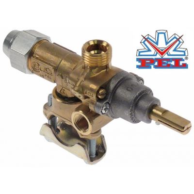 Robinet de gaz PEL21S, montare cu colier pe teava ø 21 mm, ax ø 8x6.5 mm - 106231