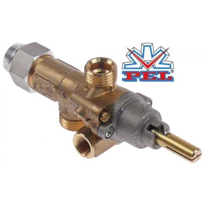 Robinet de gaz PEL 21S, ax 8x6,5 mm, lungime ax 22 mm, racord termocupla M8x1 - 106298
