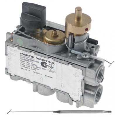 Valva de gaz termostatica MERTIK tip GV30T-C5AGEAK0-001, temp. 100-340°C, pentru gratar/cuptor - 106436