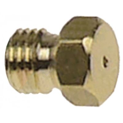 Duza de gaz M6 x 0,75, orificiu ø 0,8 mm, hexagon 7 mm - 106590