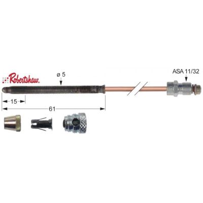 termocupla ROBERTSHAW din 5 piese L 72\" - 1825mm racord robinet de gaz ASA 11/32