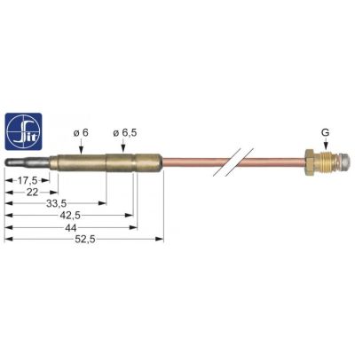 termocupla SIT vârf cu aluminiu racord robinet de gaz M9x1 L 400mm