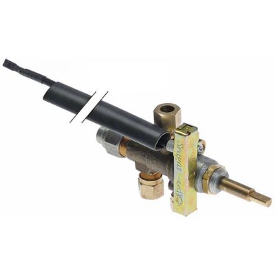 robinet de gaz intrare gaz 1/4\" ieșire gaz 1/4\" racord flacără de aprindere M8x1