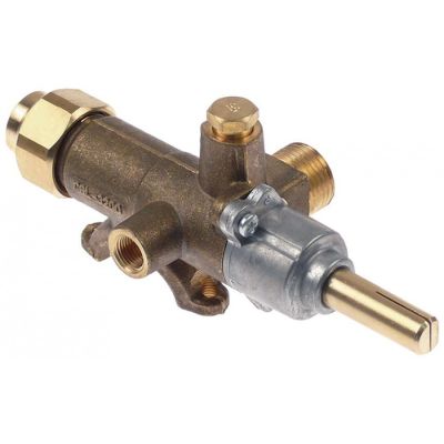 Robinet de gaz COPRECI tip CAL-3200, ax ø 10x8mm, racord termocupla M8, pentru teava ø 21 mm - 109000