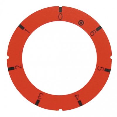 Disc autoadeziv cu simbol pentru regulator de energie 0-6, ext. ø 63 mm, int. ø 45,5 mm - 110589