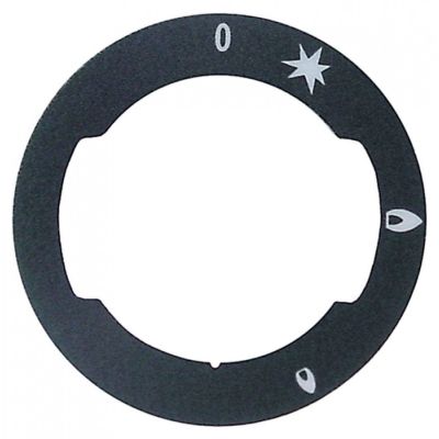 Disc autoadeziv cu simbol pentru robinet de gaz, ext. ø 62 mm, int. ø 42 mm - 111920