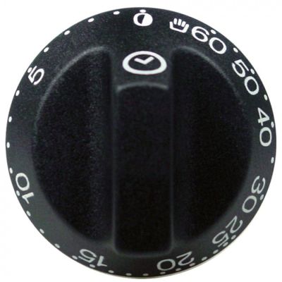 Buton ø 55 mm, pentru timer 60 min cu pozitie de functionare permanenta, ax ø 6 x 4,6 mm - 112147