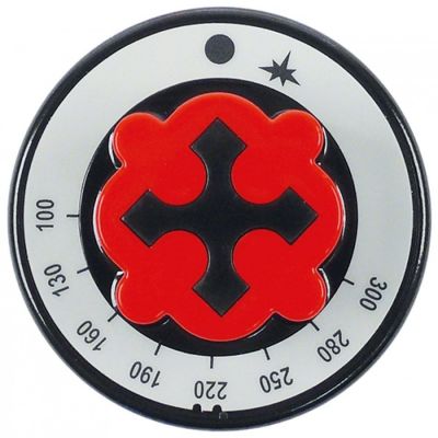 buton termostat de gaz T.max. 300°C 100-300°C ø 70mm ax ø 8x6,5mm aplatizare sus negru