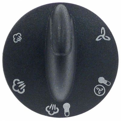 buton pentru cuptor combinat cu aburi ø 46mm ax ø 6,5x6mm negru