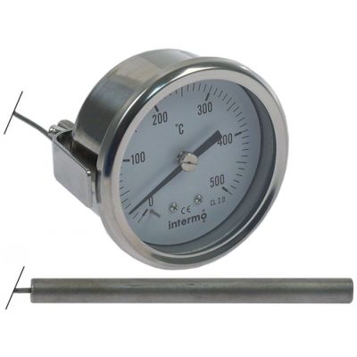 Termometru cuptor pizza 0+500 °C, montare ø 60 mm, senzor ø 8x100 mm, capilar L 950 mm - 403658