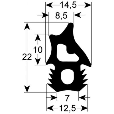 Garnitura termica usa cuptor, profil 2734, L 1990 mm, UNOX GN1563A, KGN1563A, GN1006A - 902761