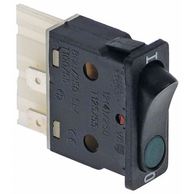 Intrerupator basculant cu 2 contacte in comutatie 2CO, 16 A, 250 V, montare 34,2x12,6 mm, cu LED - 301139