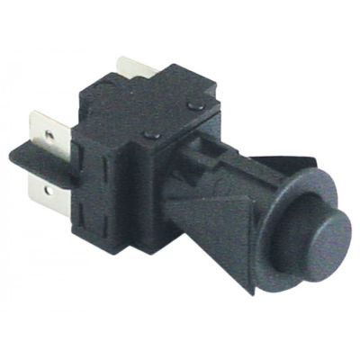 Intrerupator cu buton negru, contacte 2NO, 16A, 250V, montare ø 16 mm, protectie IP40 - 301174
