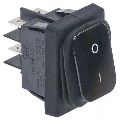 Intrerupator basculant cu burduf etans, contacte 20A, 250V, max, 120 °C, montare 30 x 22 mm, negru - 301202