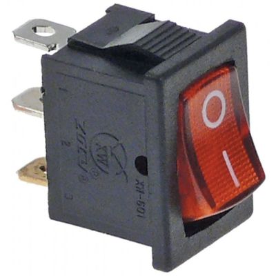 intrerupator basculant dimensiuni de montaj 19x13mm roșu 1NO 250V 10A