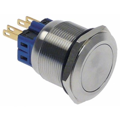 întrerupător de presiune  ø montaj 25mm argint 1NO/1NC 250V 5A oțel inoxidabil