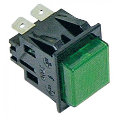 Intrerupator verde 2NO, 250V, 16A, montare 27,2x22,2 mm - 345035