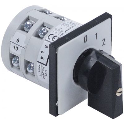 comutator rotativ seturi de contacte 4 poziții 3 0-1-2 tip P303664 660V 25A ax ø 5x5mm