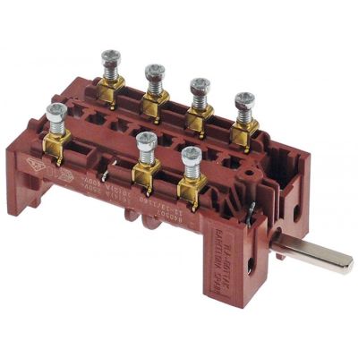 intrerupator cu came 4 poziții de operare 5NO secvență de comutare 0-1-2-3 16A ax ø 6x4,6mm