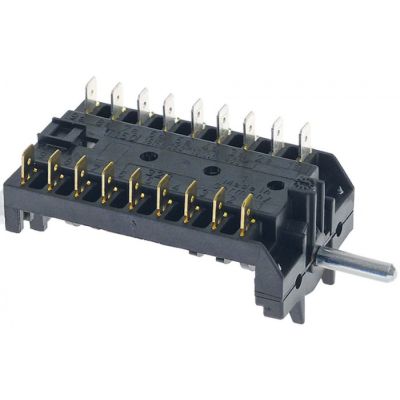 intrerupator cu came 4 poziții de operare 9NO secvență de comutare 0-1-2-3 16A ax ø 6x4,6mm