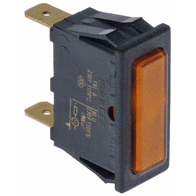 bec de semnalizare dimensiuni de montajmm 230V racord fișă plată masculină 6,3mm rez.temp. 105°C