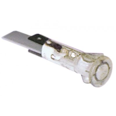 Lampa indicatoare alba, 230V, montare in orificiu ø 10 mm, conectori 6,3 mm, set de 5 bucati - 357058