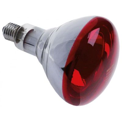 Lampa E27 cu infrarosii, pentru incalzire, 150 W, 240 V, ø 125 mm, L 173 mm, tip BR125, culoare rosie - 357094