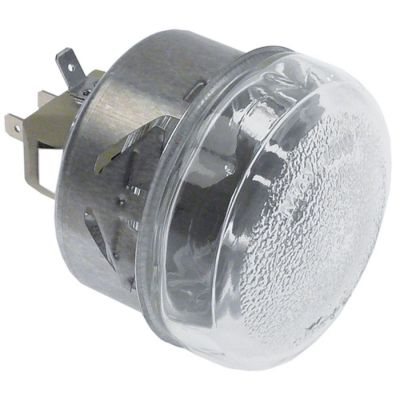 Lampa cuptor cu dulie G9 40W, 230V, montare ø 65.5 mm, rez.temp. 300°C, conectori 6,3 mm, sticlă borosilicată - 357167