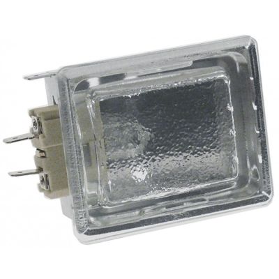 Lampa cuptor completa, 25W, 230V, bec G9, t. max. 350°C, fereastra de montare 55x70 mm, exterior 65x80 mm, conectori 6.3 mm - 357171