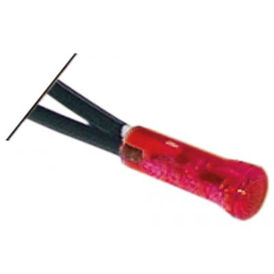 Lampa indicatoare rosie, montare ø 6 mm, 230 V, cablu 400 mm - 359009