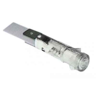 Lampa indicatoare alba, montare ø 9 mm, cap ø 10 mm, 230 V, temp.-resist. 120°C - 359134