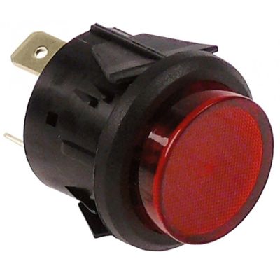 indicator lamp ø 25 mm 250 V red connection flat plug 6,3mm - Code 359202