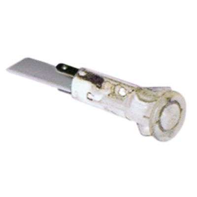 indicator lamp ø 10 mm 230 V clear connection flat plug 2,8mm - Code 359232