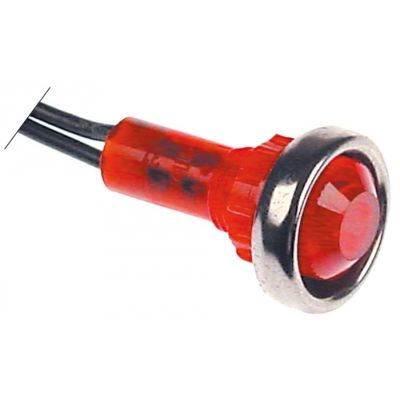indicator lamp ø 10 mm 230 V red cable length 250 mm - Code 359387